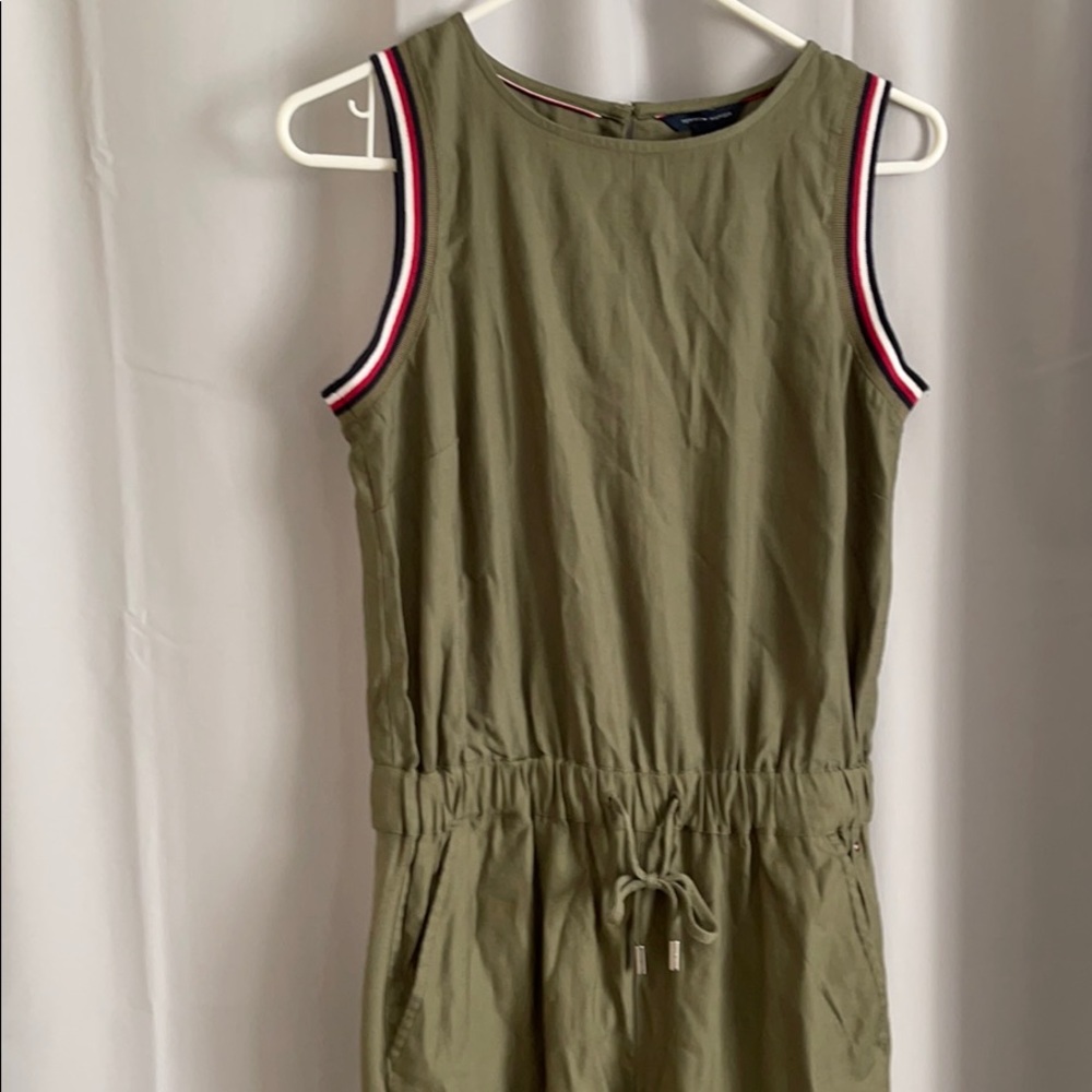 OLIVE GREEN TOMMY HILFIGER SLEEVELESS JUMPSUIT